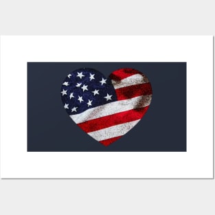 I <3 America USA flag heart design Posters and Art